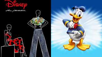 Capa de divulgação do desfile da The Paradise e o personagem Pato Donald