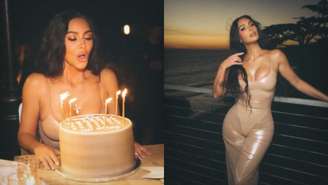 Kim Kardashian em aniversário de 44 anos