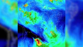 Mapa da Inmet mostra ciclone extratropical se aproximando do Sul do Brasil