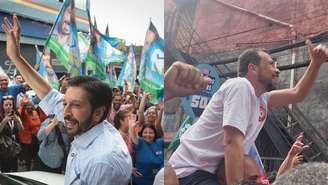 Nunes e Boulos fizeram caminhadas na comunidade de Heliópolis, na zona sul da capital paulista, neste sábado, 24 de outubro de 2024, véspera das eleições municipais.