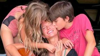 Gisele Bündchen com os filhos, Benjamin e Vivian