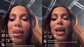 Anitta rebateu um seguidor durante uma transmissão ao vivo