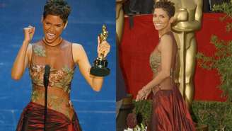 Halle Berry com vestido de 2002 no Oscar