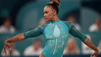 Rebeca Andrade na final do solo dos Jogos Olímpicos de Paris