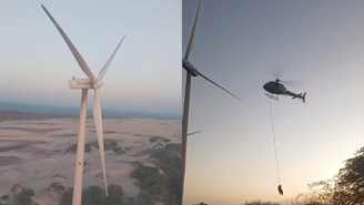 Funcionários são resgatados de torre eólica no Rio Grande do Norte