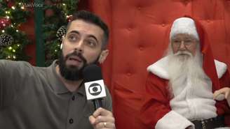 Cauê Fabiano, repórter da Globo, e o Papai Noel no Mais Você