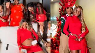 Em noite de natal, Ludmilla e Brunna Gonçalves ultrassom portátil para ver a filha