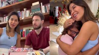 Maíra Cardi e Thiago Nigro presenteiam funcionários no Natal