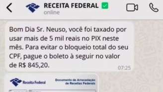 Em novo golpe, criminosos se passam pela Receita Federal e aplicam taxa de cobrança por PIX superior a R$5 mil