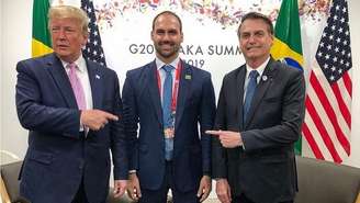 Donald Trump, Eduardo Bolsonaro e Jair Bolsonaro