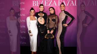 Vanessa Giácomo, Camila Queiroz, Giovanna Antonelli e Camila Pitanga na festa de lançamento de 'Beleza Fatal'