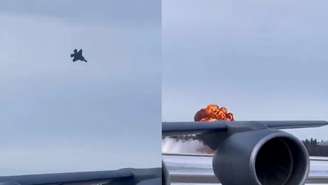 Caça explode durante testes em base aérea americana e piloto consegue se ejetar a tempo