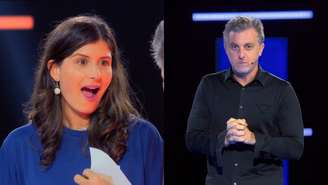 Gabriela e Luciano Huck no The Wall, do Domingão com Huck