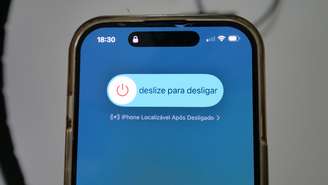 Tela do iPhone antes de desligar