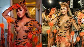 A musa da Rosas de Ouro vestida de tigresa