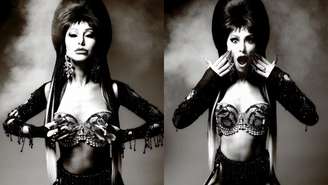Sabrina vestida como Elvira