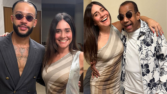 Alessandra Negrini com Memphis Depay e Jorge Ben Jor