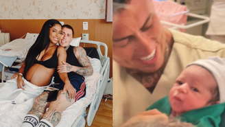 Primeira foto de Rás, filho de MC Daniel e Lorena Maria