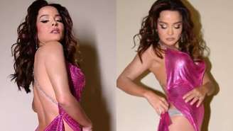 Maiara curte Carnaval e levanta vestidinho fendado