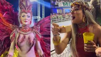 Após fim de desfile, Juju Salimeni se acaba em coxinha e batata