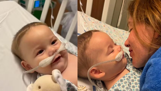 Internado com bronquiolite, filho de Virginia passa por fisioterapia respiratória