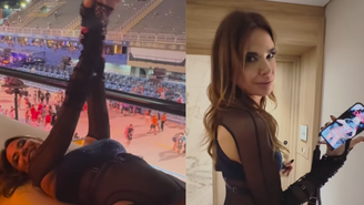 Luciana Gimenez curte after do carnaval na Sapucaí