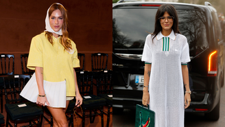 Giovanna Ewbank e Anttónia no desfile da Lacoste para a PFW