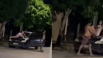 Mulher sobe no para-brisa do carro do marido durante discussão no MT