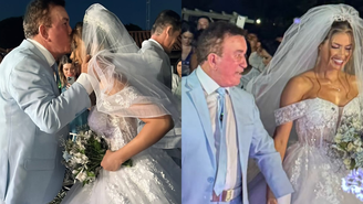 Amado Batista e modelo 51 anos mais nova se casam em cerimônia luxuosa