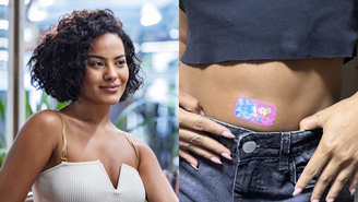 Bella Campos tampa o umbigo para evitar energias negativas uma semana antes da estreia de 'Vale Tudo'