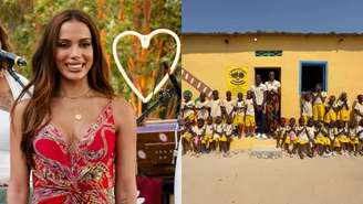 Anitta recebeu uma homenagem das crianças de uma ONG que é apoiadora