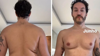 Eliezer impressiona com antes e depois após quatro meses de rotina intensa na academia