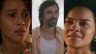 Raquel (Taís Araujo), Rubinho (Júlio Andrade) e Maria de Fátima (Bella Campos) de Vale Tudo