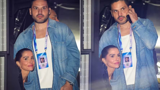 Deborah Secco surge pela primeira vez com o novo namorado em show