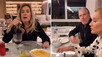 Roberto Justus janta com ex e atual esposa
