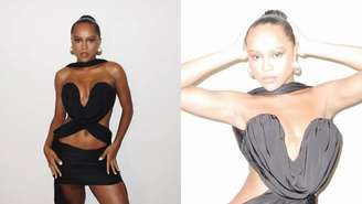 Duda Santos aposta em vestido decotado