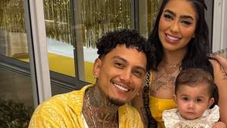 MC Mirella e Dynho Alves com a filha, Serena