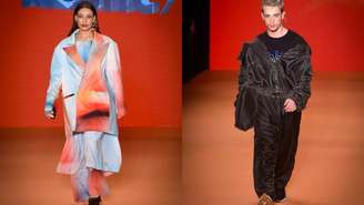 Beatriz Reis e Juliano Floss na passarela da LED