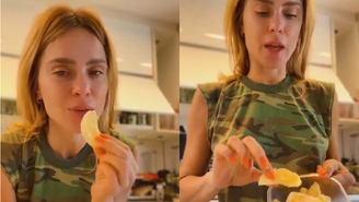 Carolina Dieckmann em vídeo que virou piada nas redes sociais
