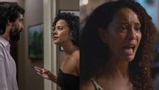 Rubinho (Julio Andrade), Maria de Fátima (Bella Campos) e Raquel (Taís Araujo) de Vale Tudo