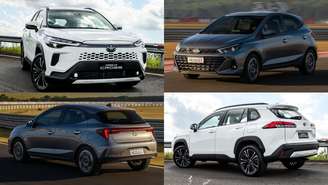 Toyota Corolla Cross e Hyundai HB20: líderes no início de abril