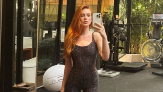 Marina Ruy Barbosa com oncinha na moda fitness 