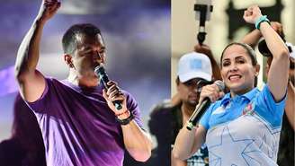 Daniel Noboa e Luisa González realizaram suas respectivas cerimônias de encerramento de campanha na capital econômica do país, Guayaquil, em 10 de abril de 2025.