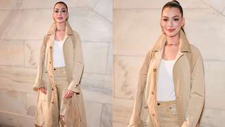 Anne Hathaway no desfile da Ralph Lauren