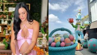 Bruna Biancardi mostrou a decoração de Páscoa em vídeo no Instagram.