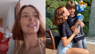 Isis Valverde cria caça aos ovos de Páscoa para o filho: 'Ele vai ficar doido'