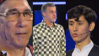 Sorab, Luciano Huck e Mati no The Wall, quadro do Domingão