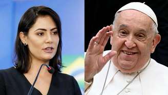 Michelle Bolsonaro, Papa Francisco (Reprodução/Divulgação)
