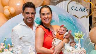 Em janeiro, a princesa Moana foi tema do primeiro mês de vida da pequena Clara Camargo