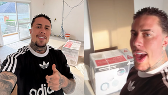 Mc Daniel ostenta com vaso de luxo